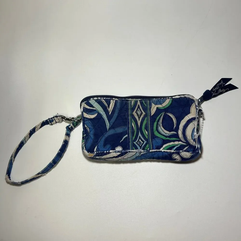 Vera Bradley Mediterranean Blue Paisley Tech Case Wallet Wristlet Women's Bag